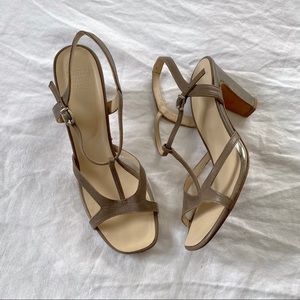 Maryam Nassir Zadeh Daphne T-Strap Heels in Pebble Calf Leather / Size 39.5